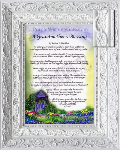 Framed Grandmother's Blessing CLOSEOUT! - Gifts for Grandmother - PurpleWishingGate.com