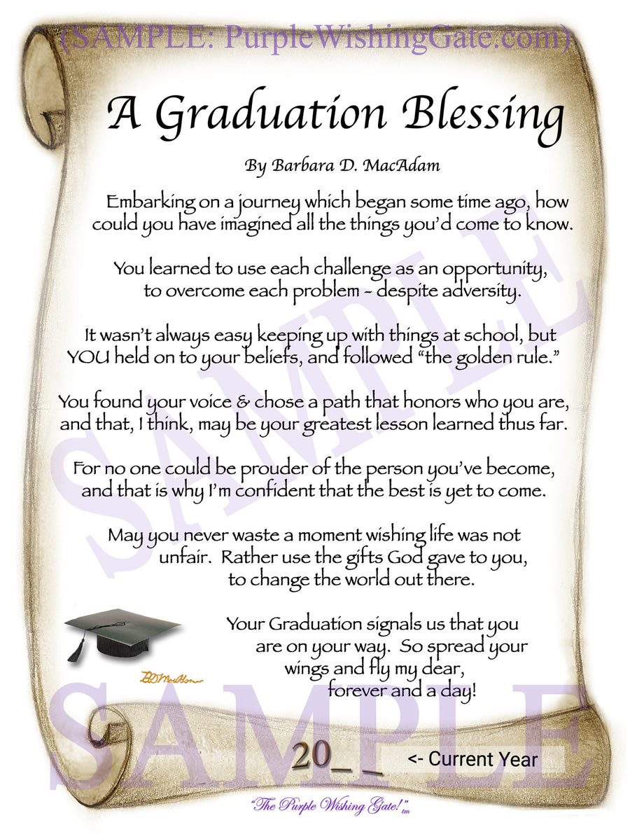 
              A Graduation Blessing | Graduation Gift | PurpleWishingGate.com
                
        	
