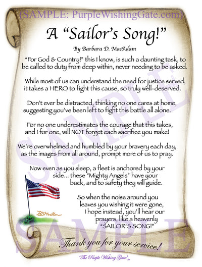 A Sailor's Song! - Military Gift - PurpleWishingGate.com