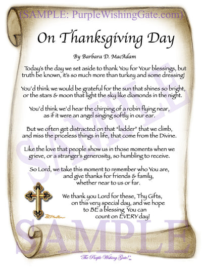 On Thanksgiving Day - Thanksgiving Gift - PurpleWishingGate.com