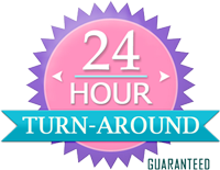 Item ships within 24 hours 24 Hour Turn-around badge