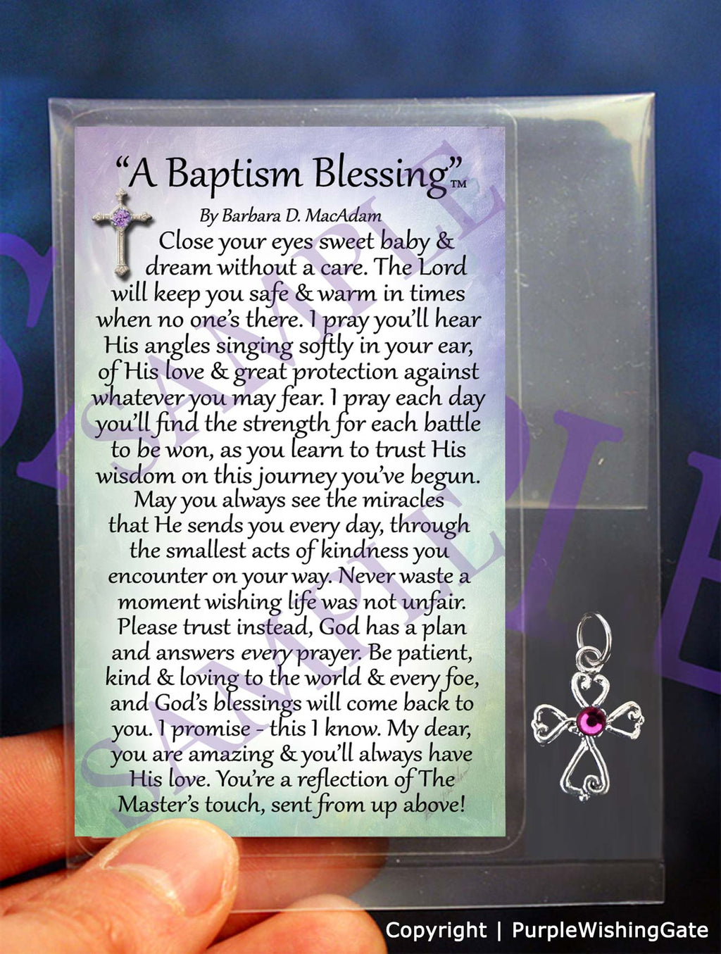 A Baptism Pocket Blessing: make selection / No Crystal
