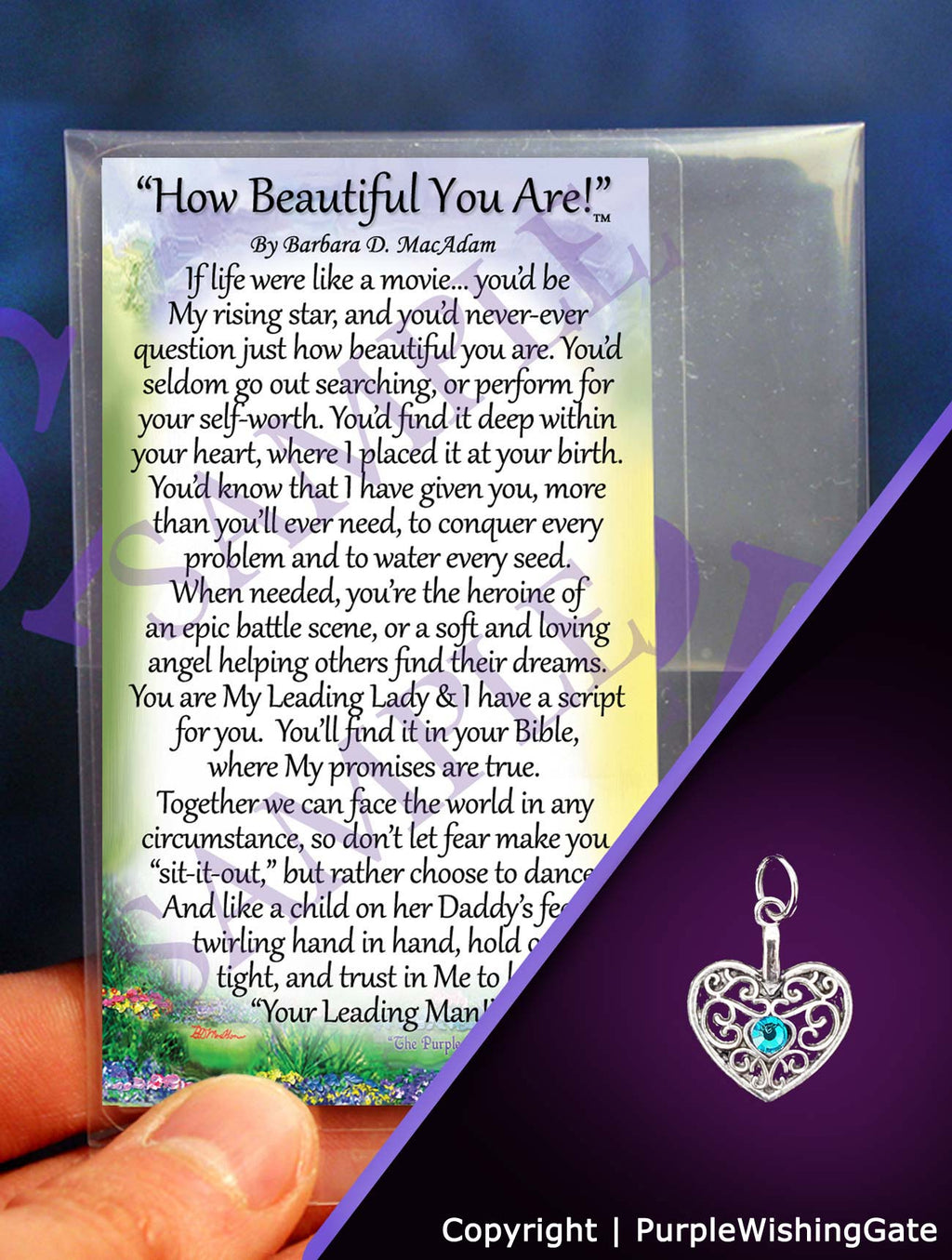 How Beautiful You Are - Pocket Blessing: Traditional Heart / No Crystal
