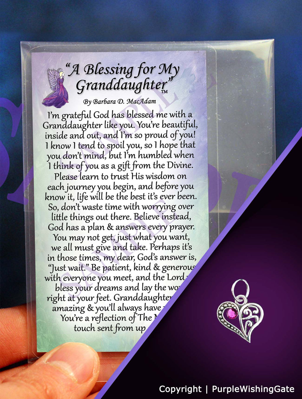 A Pocket Blessing for My Granddaughter: Crescent Heart / No Crystal
