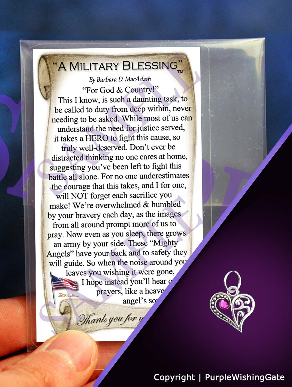 A Military Pocket Blessing: Crescent Heart / -----
