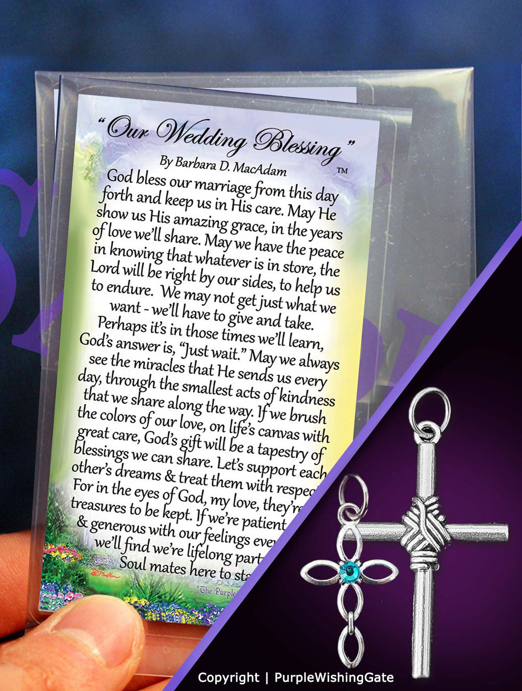 Our Wedding Pocket Blessing: Infinity Cross & Rope Cross / No Crystal
