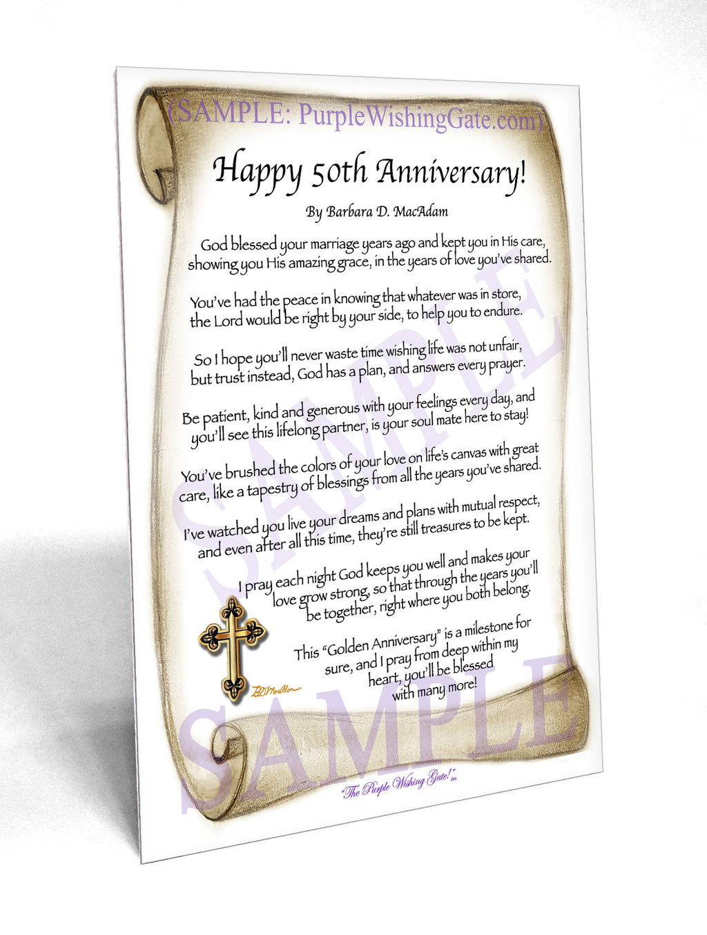 Happy 50th Anniversary: Sepia Scroll / 5x7
