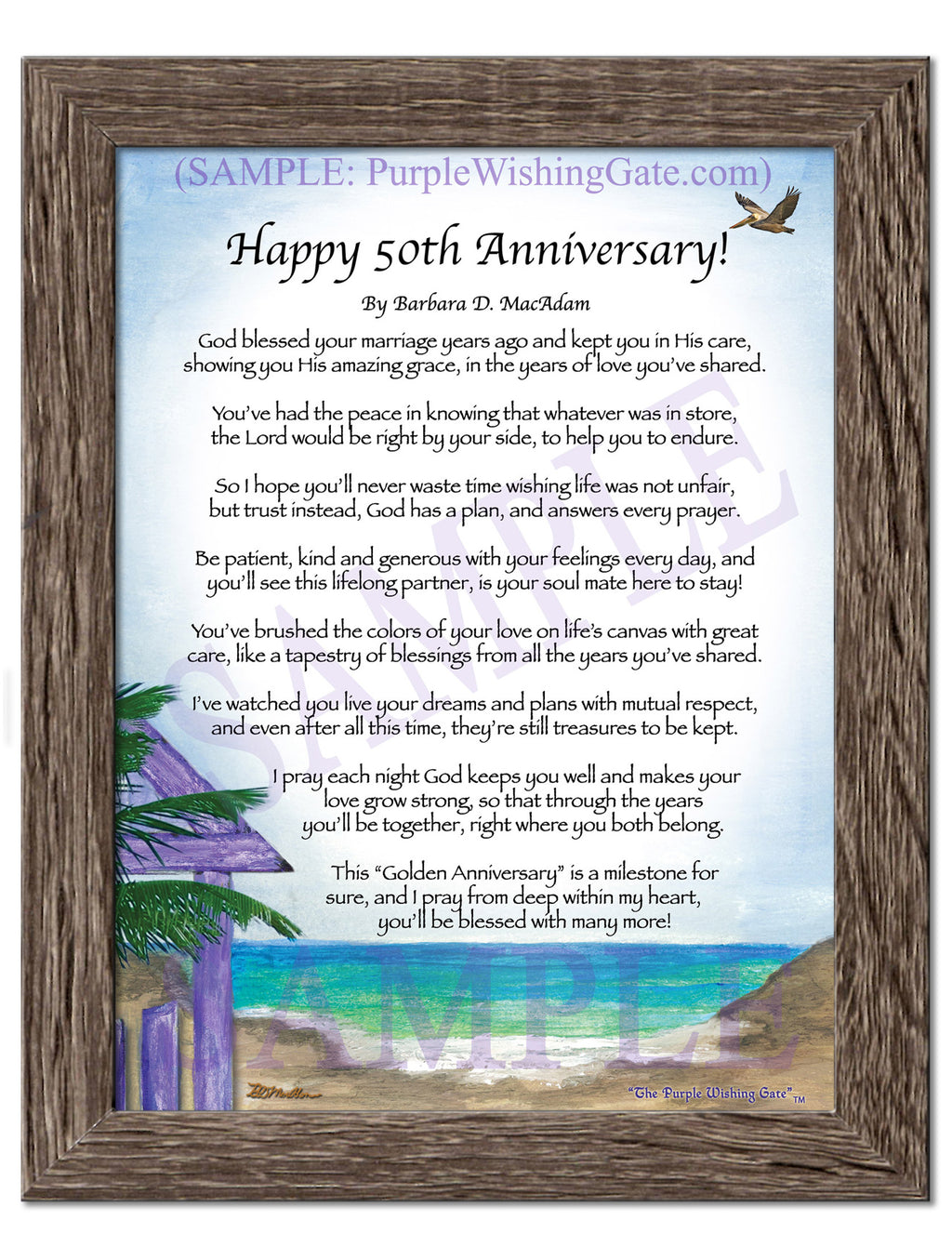 Happy 50th Anniversary: Paradise Cove / 5x7 / 5x7 Birchwood
