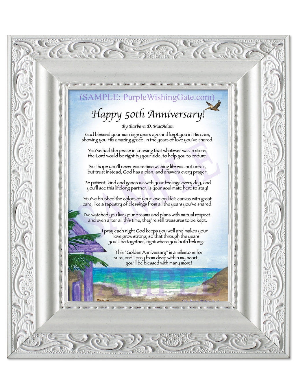 Happy 50th Anniversary: Paradise Cove / 5x7 / 5x7 Vintage White
