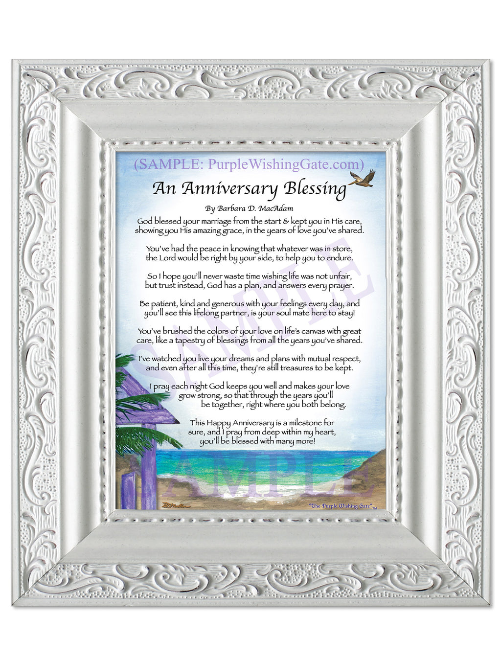 An Anniversary Blessing: Paradise Cove / 5x7 / 5x7 Vintage White

