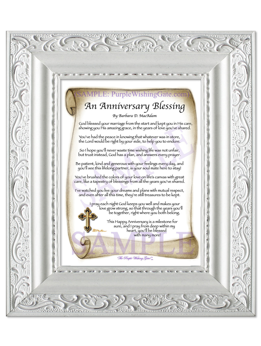An Anniversary Blessing: Sepia Scroll / 5x7 / 5x7 Vintage White
