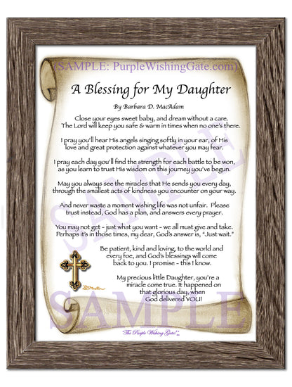 A Blessing for My Daughter (baby) - Baby Gift - PurpleWishingGate.com
