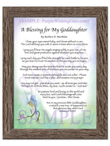 A Blessing for My Goddaughter (baby) - Baby Gift - PurpleWishingGate.com