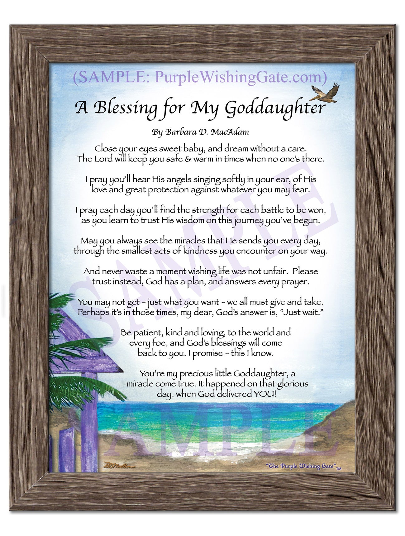 A Blessing for My Goddaughter (baby) - Baby Gift - PurpleWishingGate.com