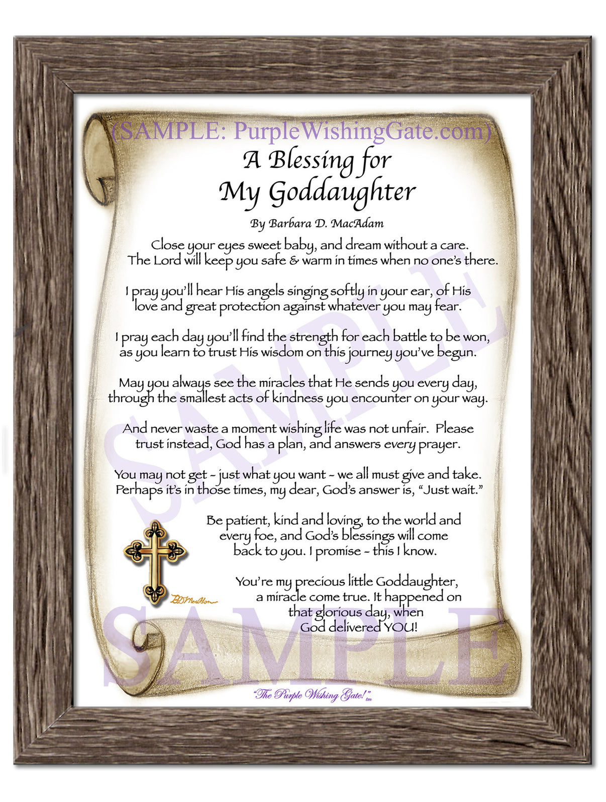 A Blessing for My Goddaughter (baby) - Baby Gift - PurpleWishingGate.com