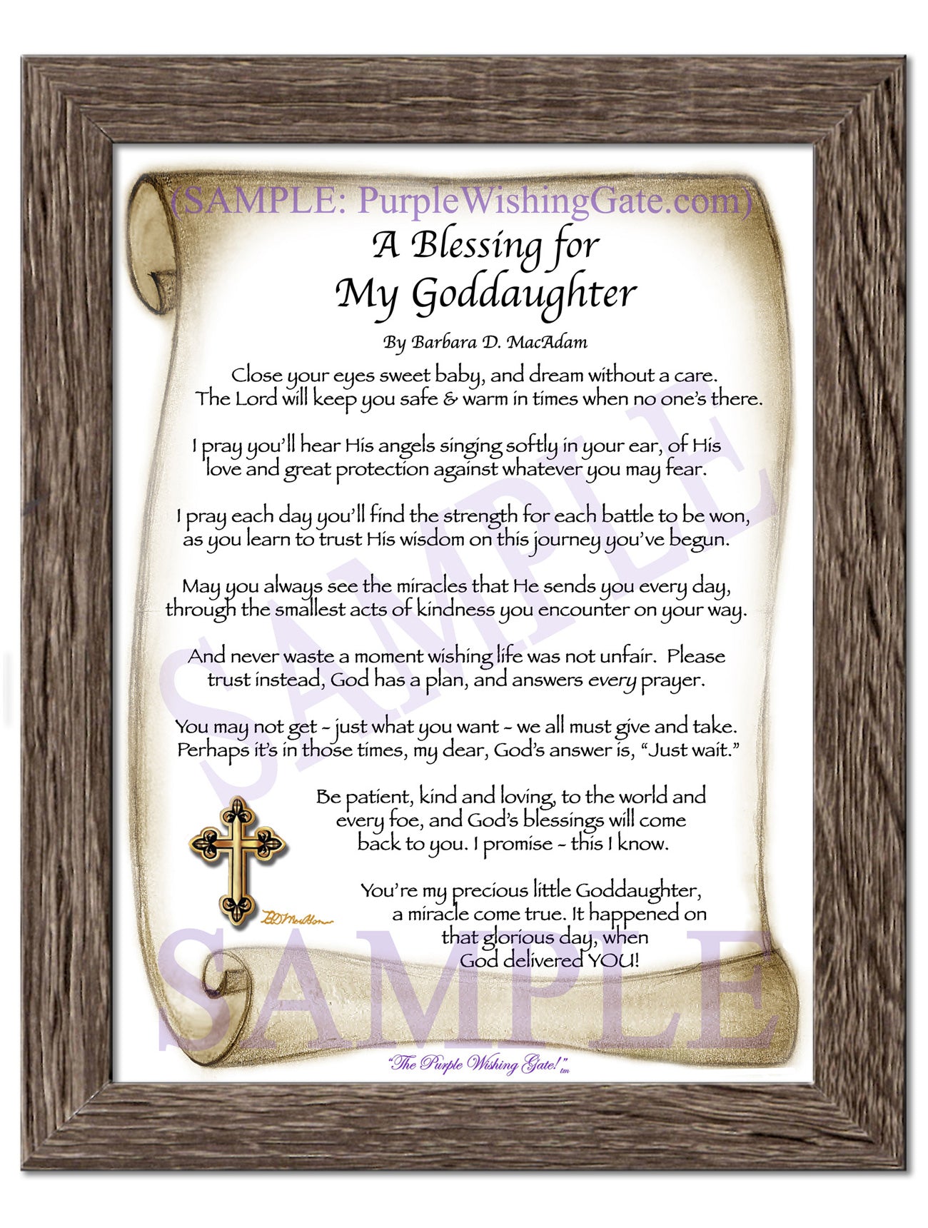 A Blessing for My Goddaughter (baby) - Baby Gift - PurpleWishingGate.com