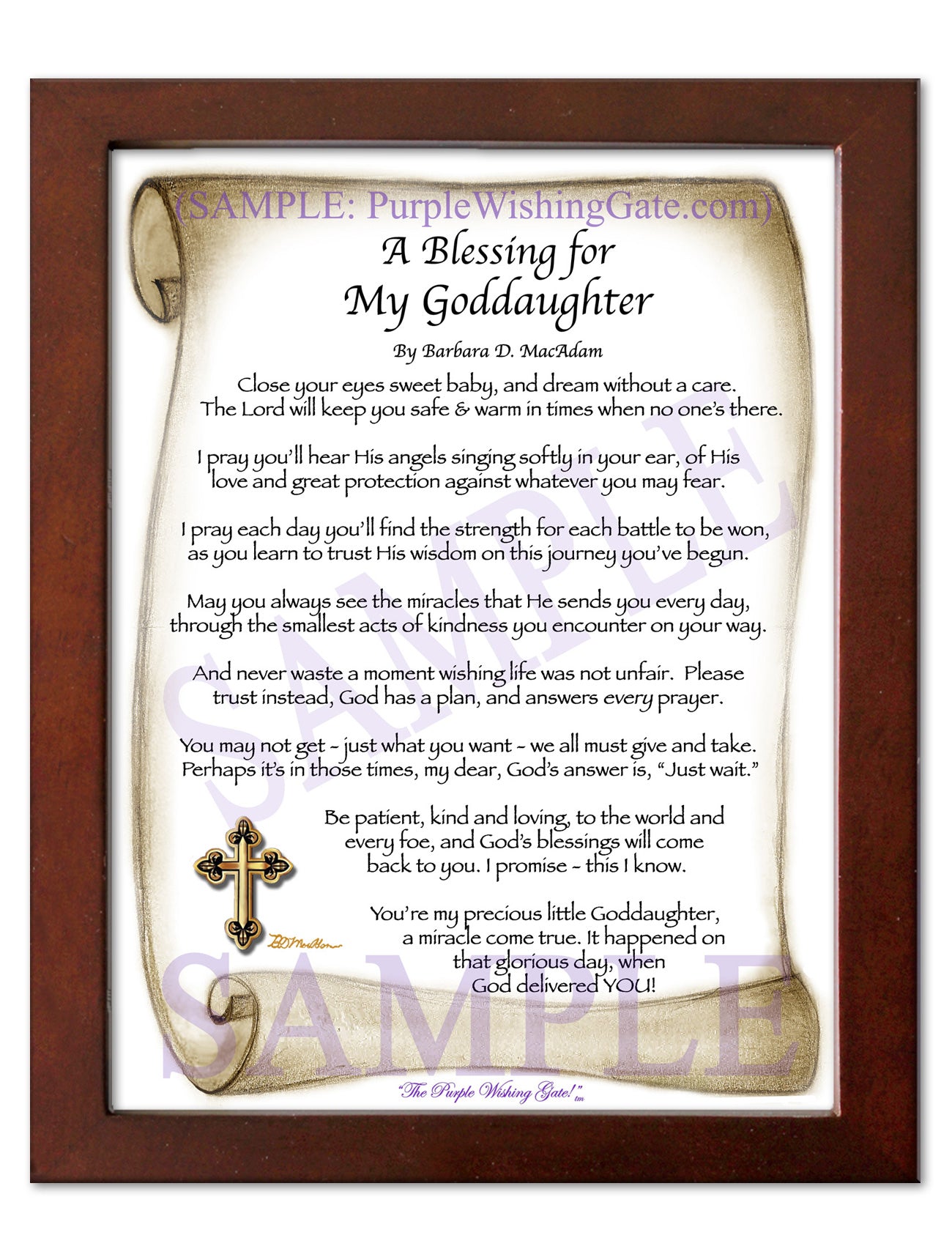 A Blessing for My Goddaughter (baby) - Baby Gift - PurpleWishingGate.com