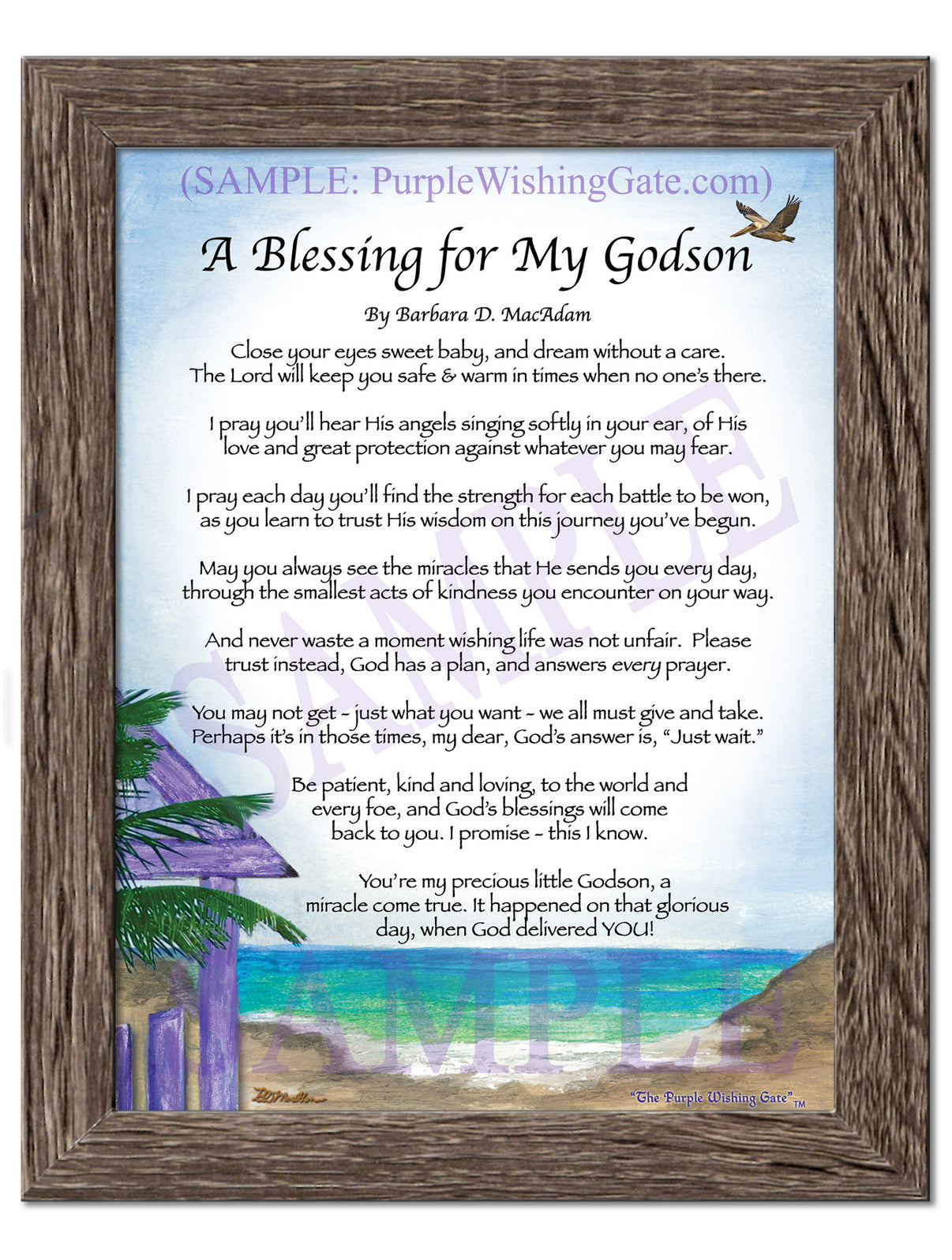 A Blessing for My Godson (baby) - Baby Gift - PurpleWishingGate.com
