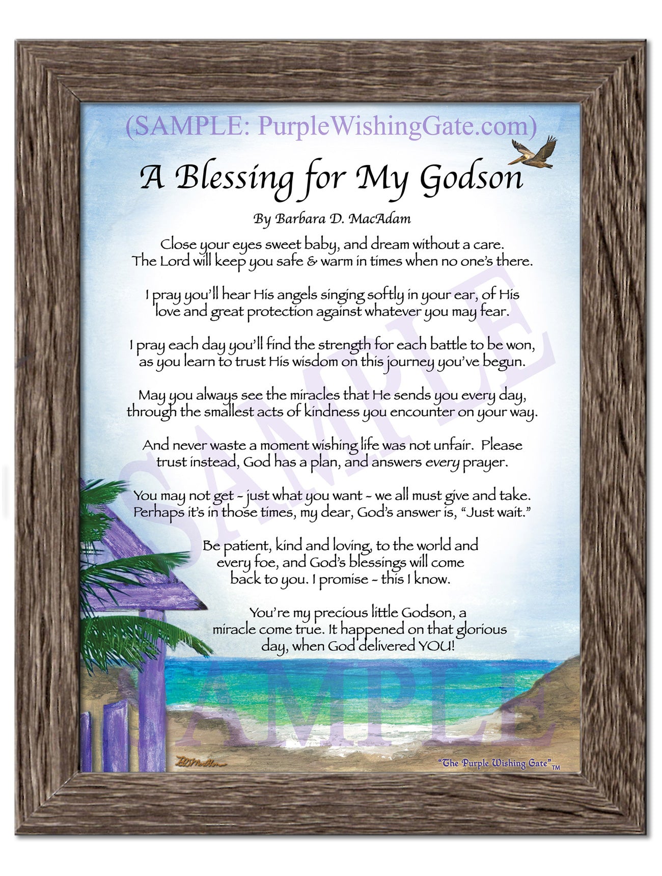 A Blessing for My Godson (baby) - Baby Gift - PurpleWishingGate.com