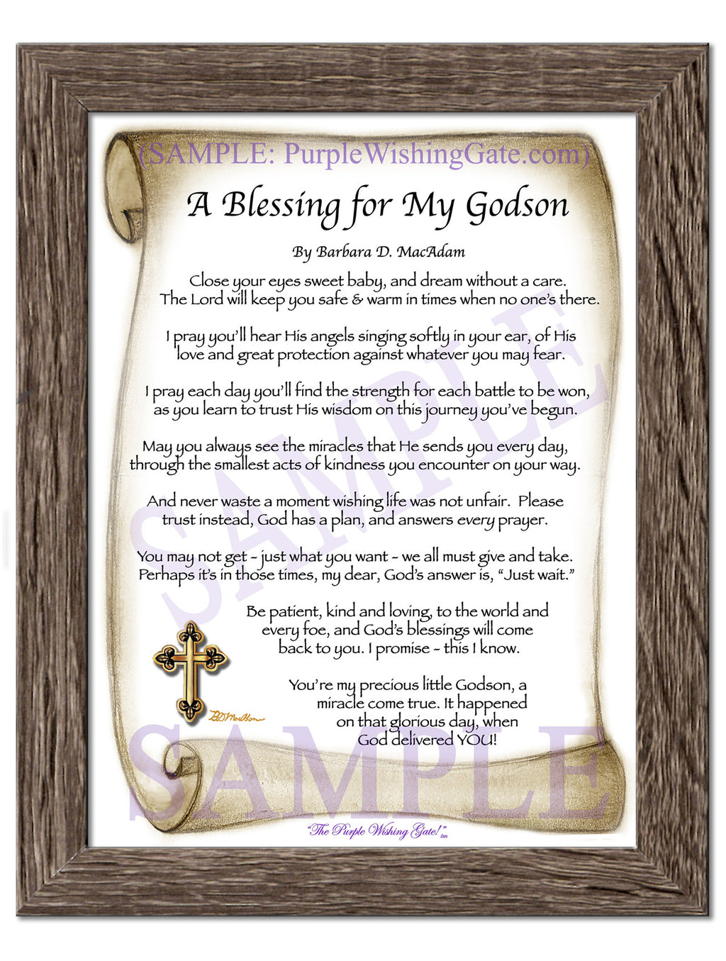A Blessing for My Godson (baby) - Baby Gift - PurpleWishingGate.com