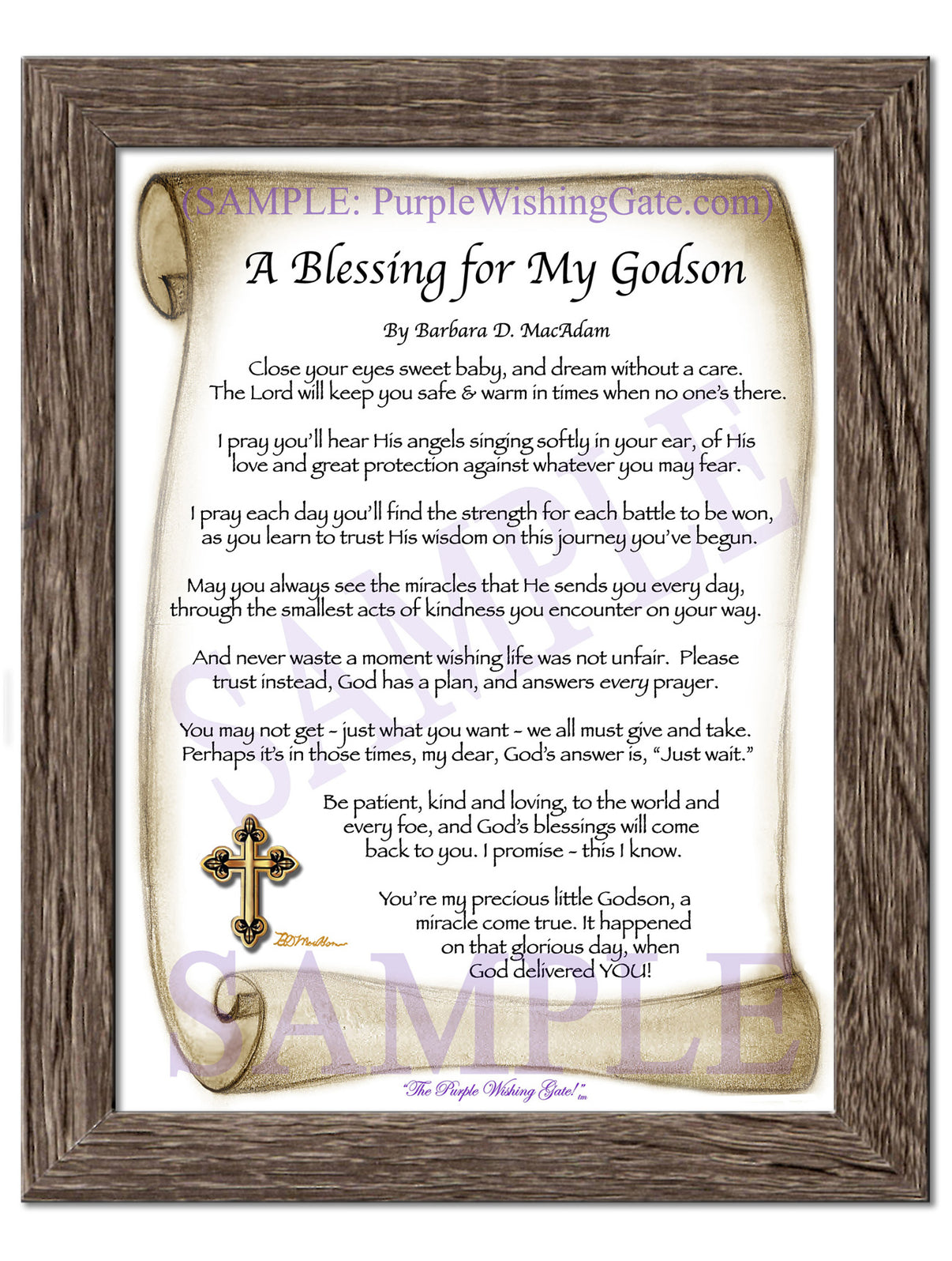 A Blessing for My Godson (baby) - Baby Gift - PurpleWishingGate.com