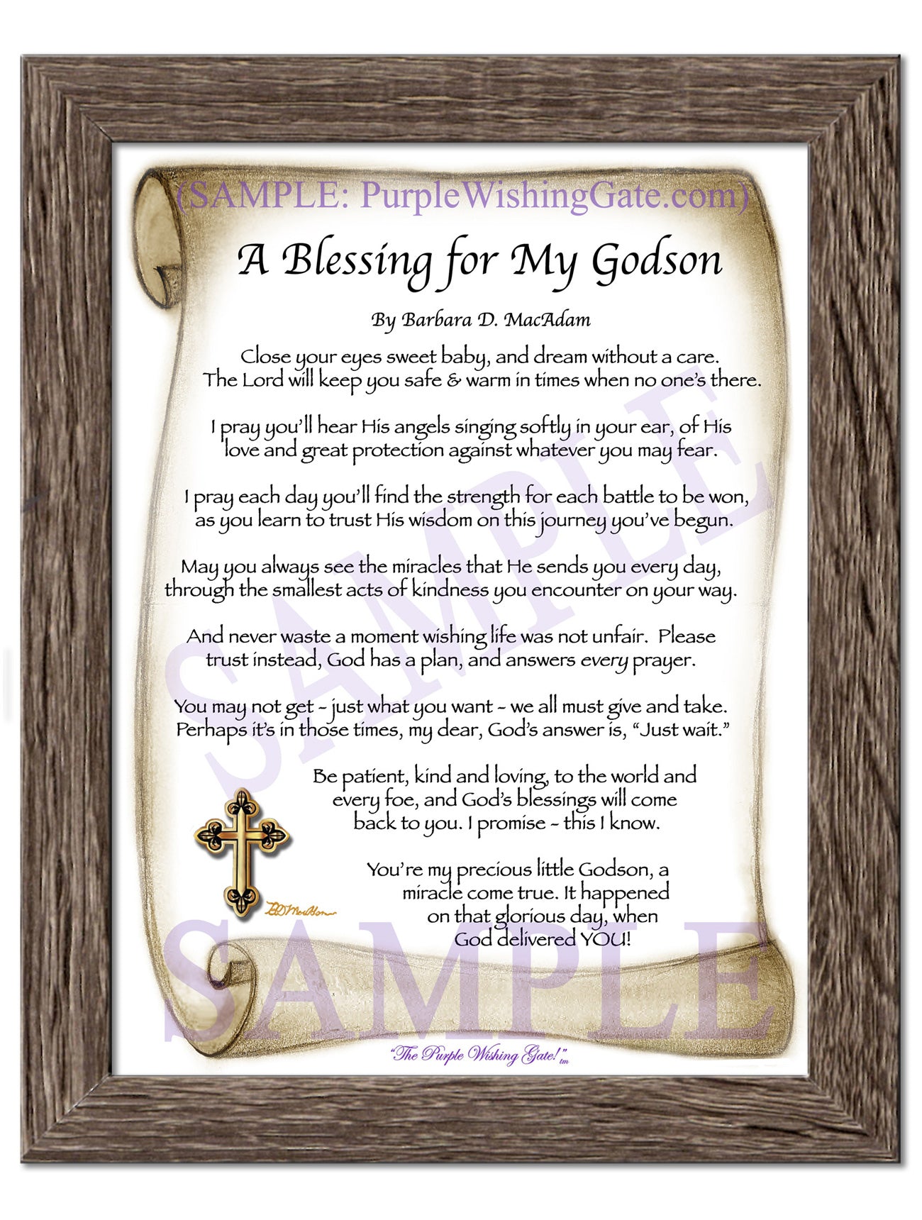 A Blessing for My Godson (baby) - Baby Gift - PurpleWishingGate.com