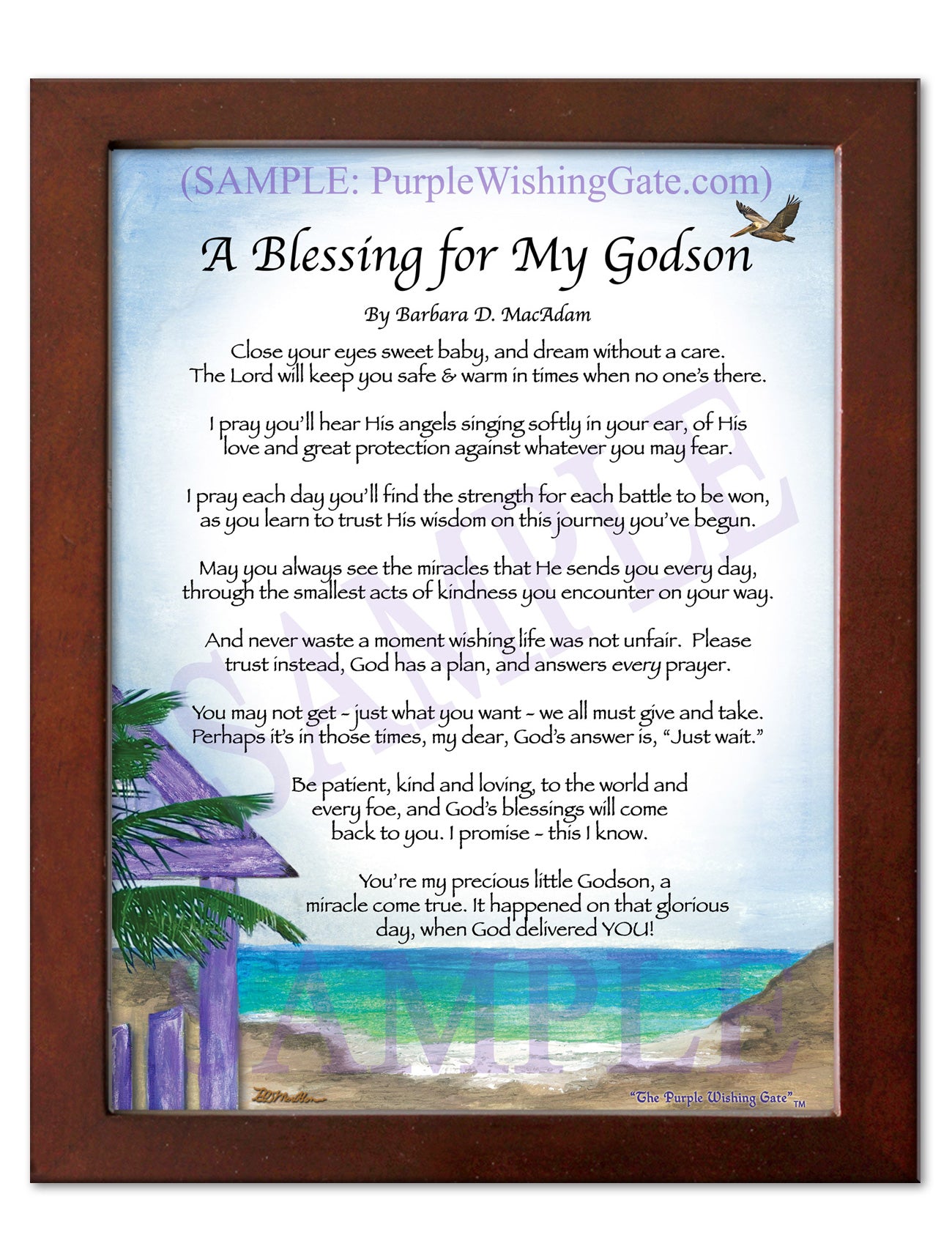 A Blessing for My Godson (baby) - Baby Gift - PurpleWishingGate.com