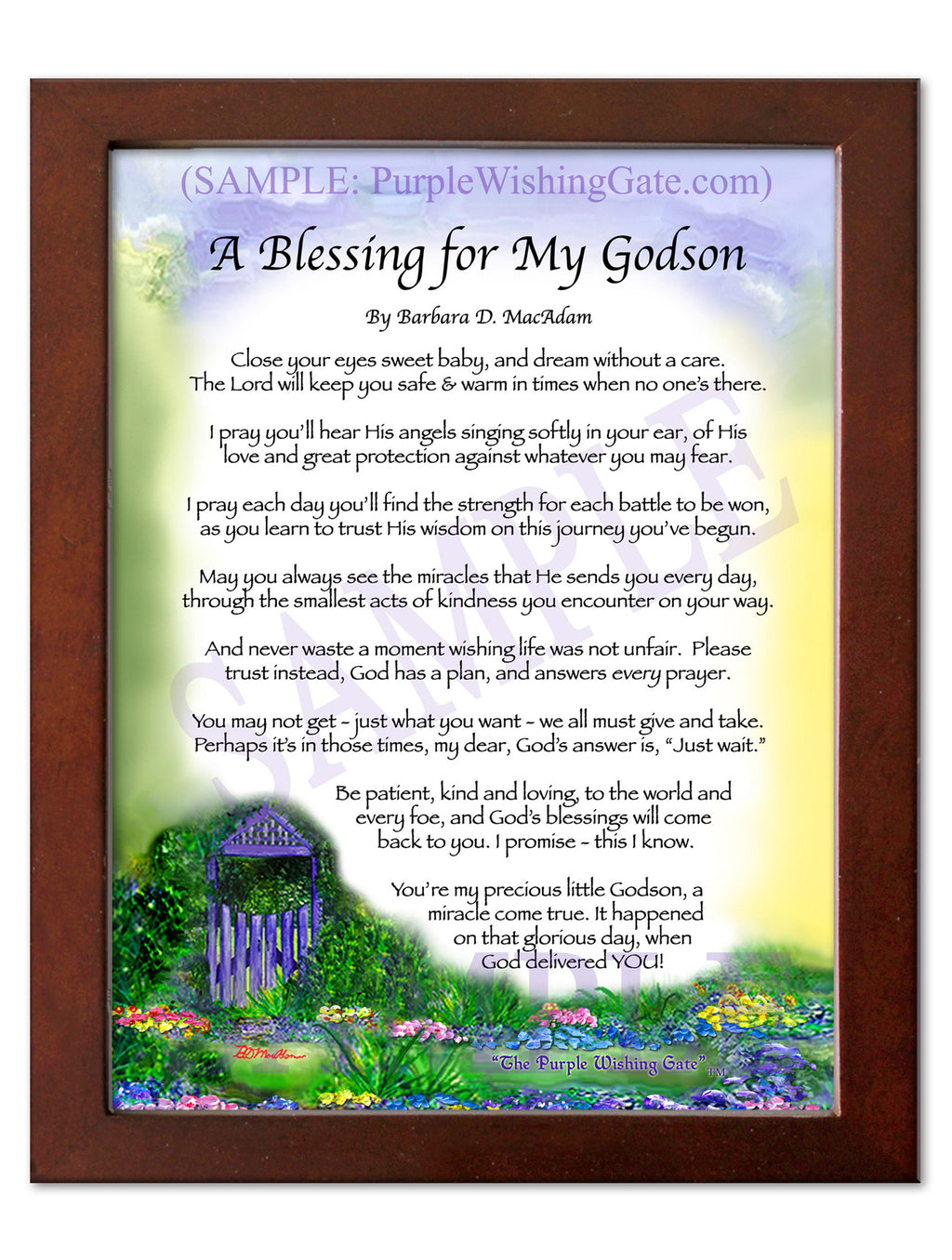 A Blessing for My Godson (baby) - Baby Gift - PurpleWishingGate.com