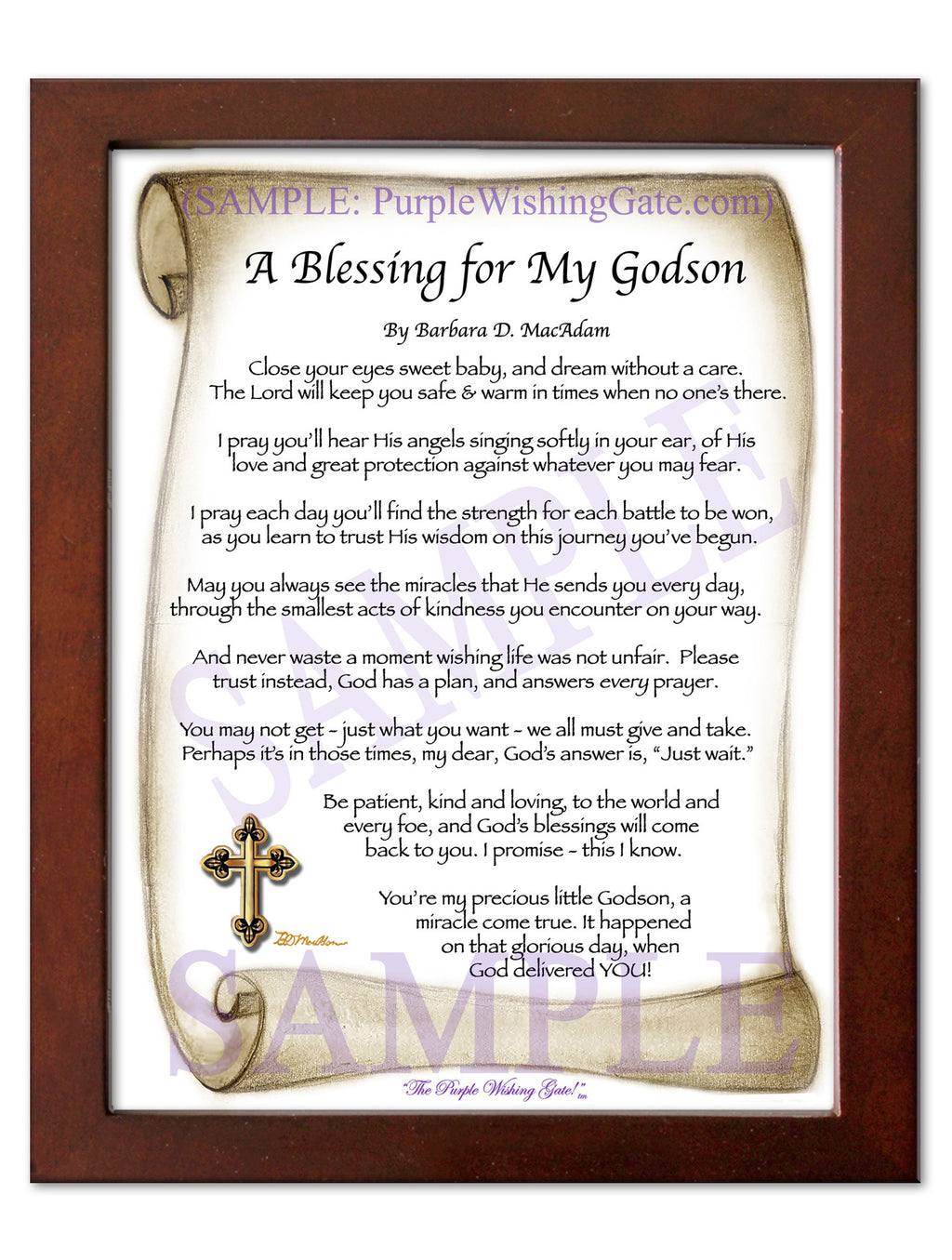 A Blessing for My Godson (baby) - Baby Gift - PurpleWishingGate.com