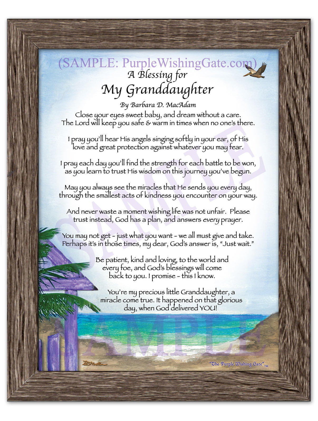 A Blessing for My Granddaughter (baby) - Baby Gift - PurpleWishingGate.com