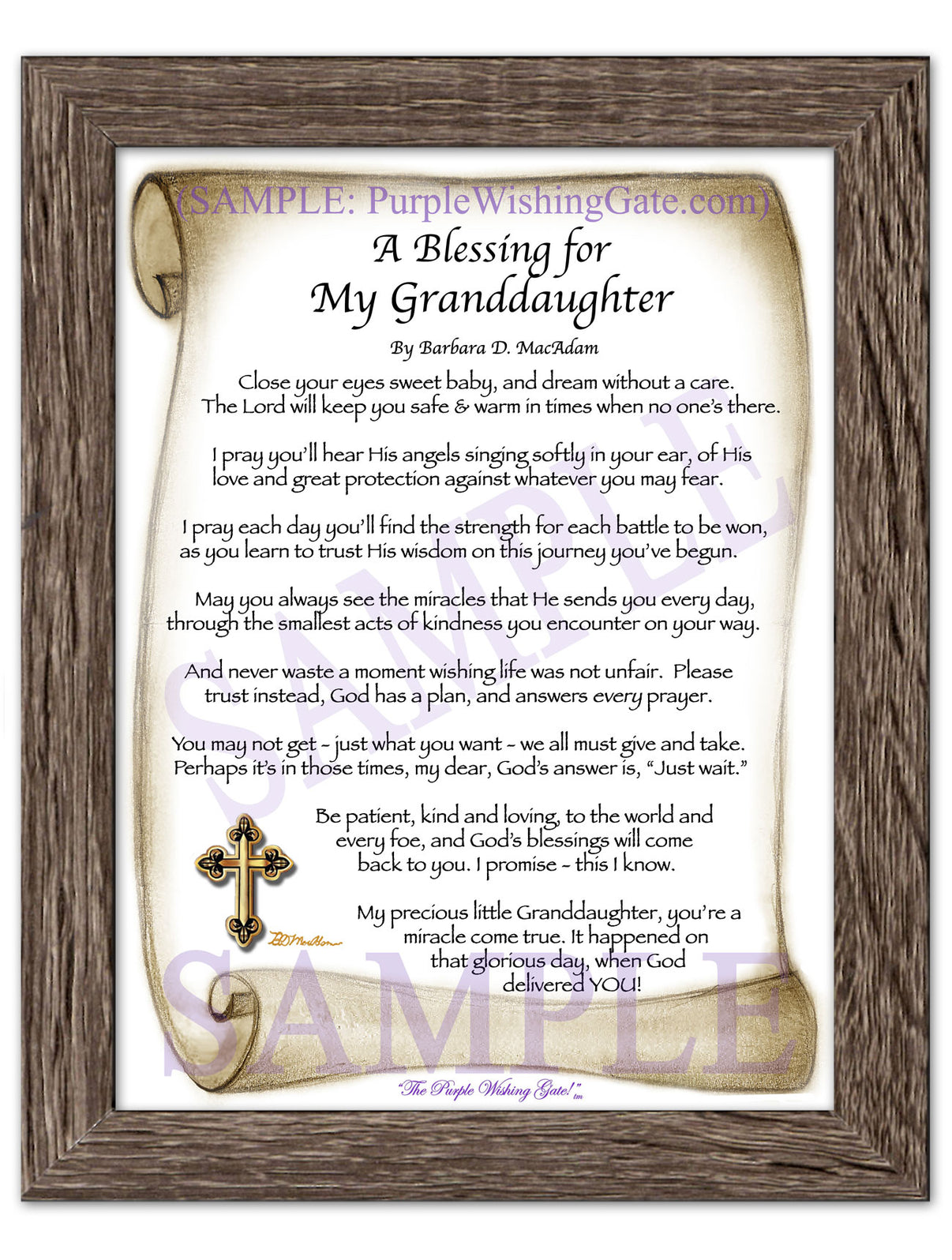 A Blessing for My Granddaughter (baby) - Baby Gift - PurpleWishingGate.com