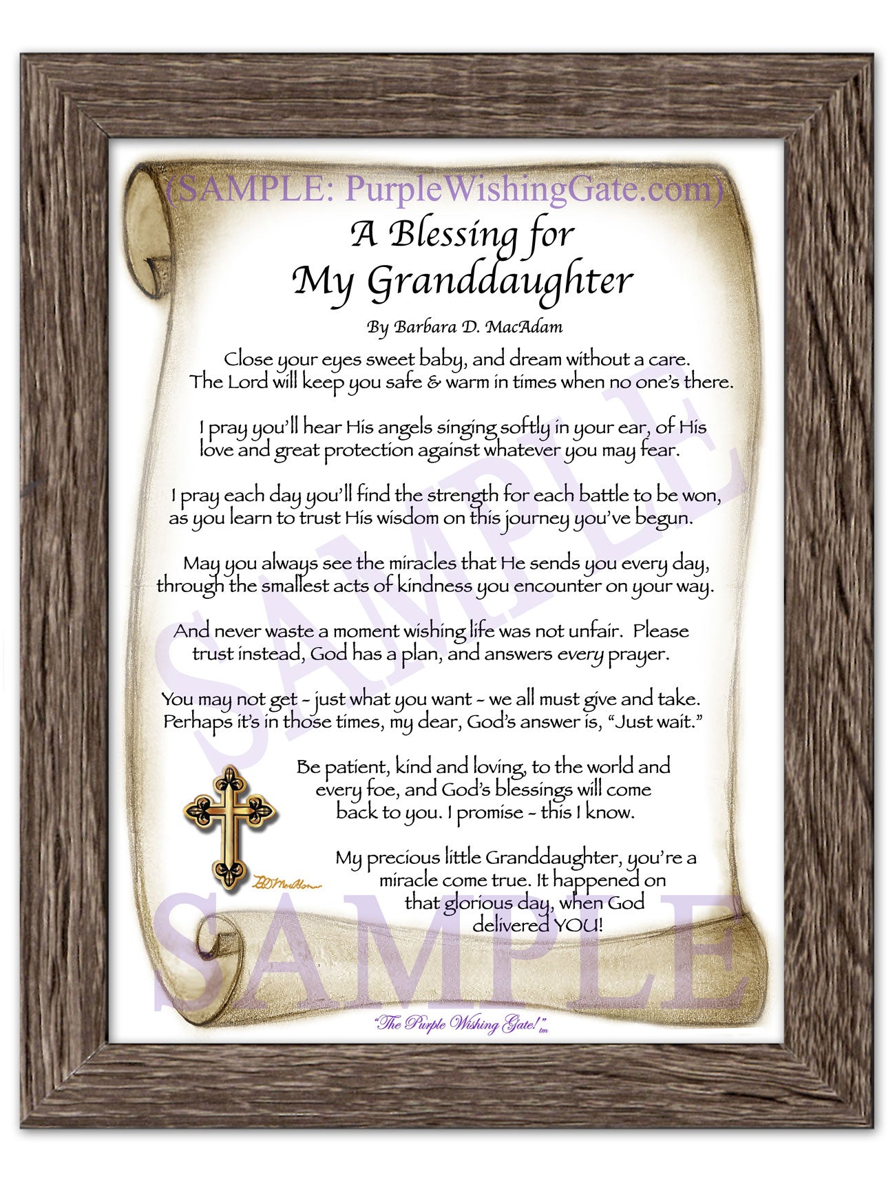 A Blessing for My Granddaughter (baby) - Baby Gift - PurpleWishingGate.com