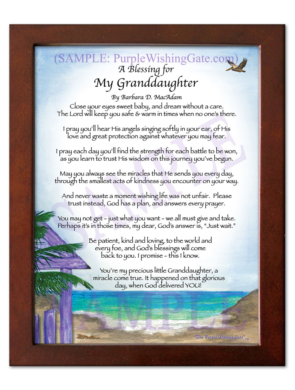 A Blessing for My Granddaughter (baby) - Baby Gift - PurpleWishingGate.com