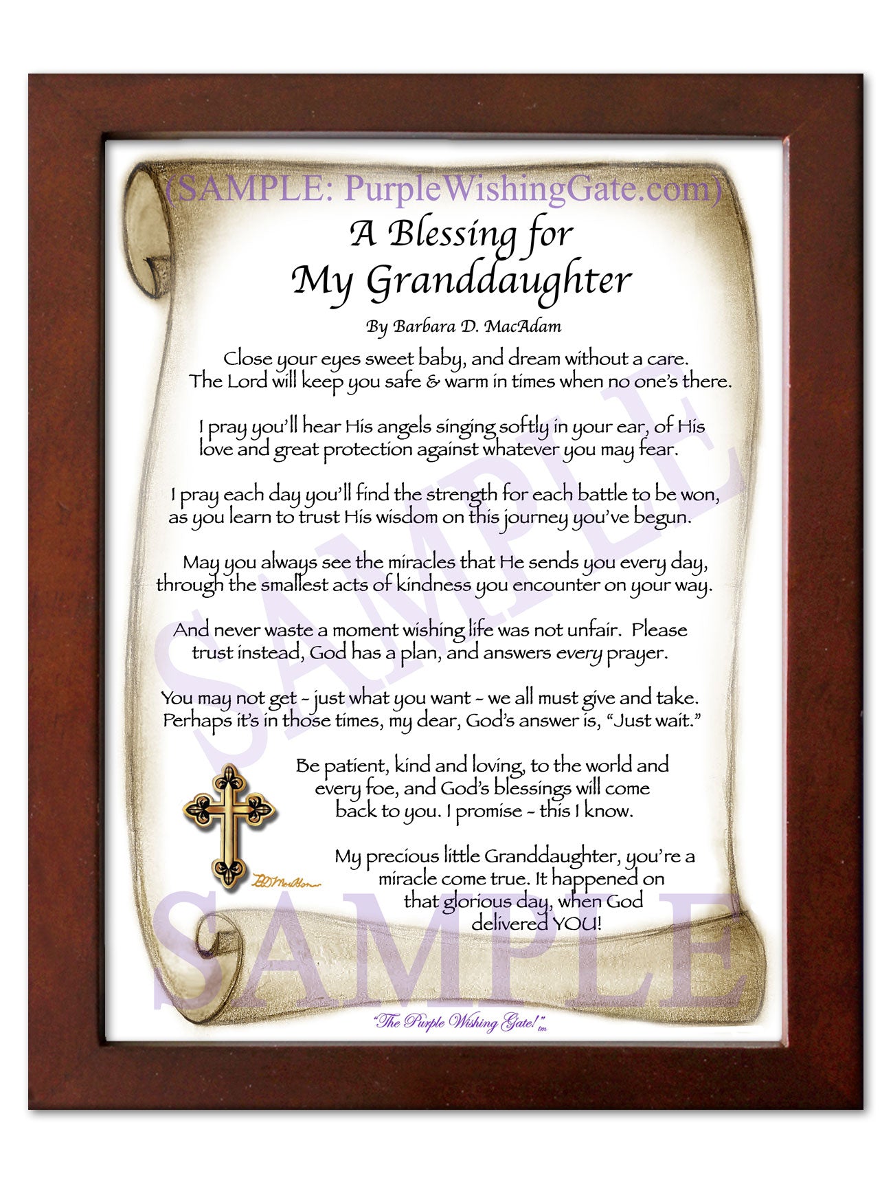 A Blessing for My Granddaughter (baby) - Baby Gift - PurpleWishingGate.com
