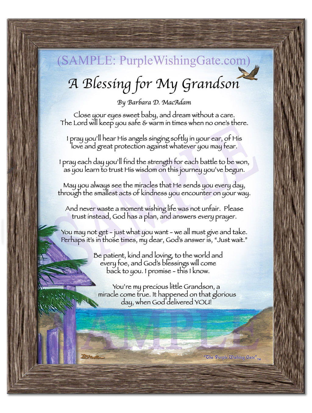 A Blessing for My Grandson (baby) - Baby Gift - PurpleWishingGate.com