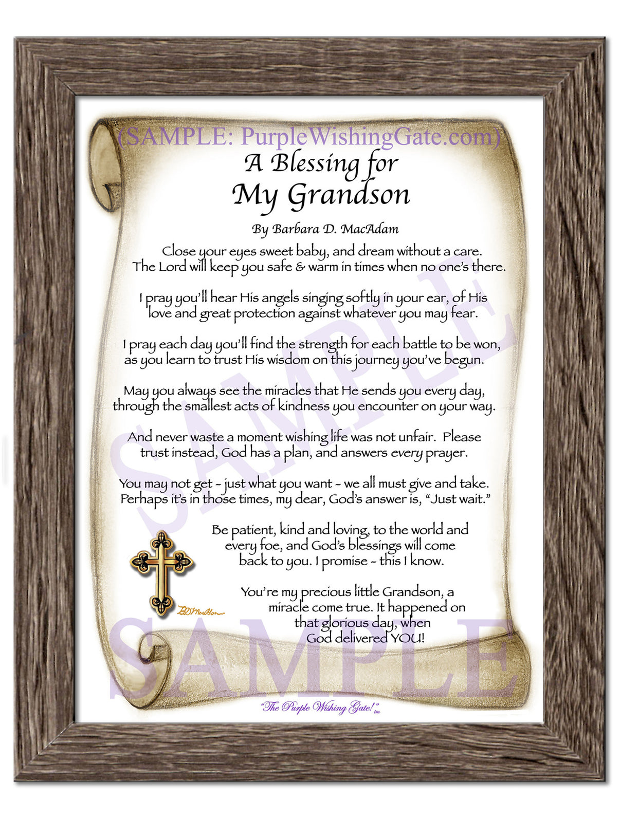 A Blessing for My Grandson (baby) - Baby Gift - PurpleWishingGate.com