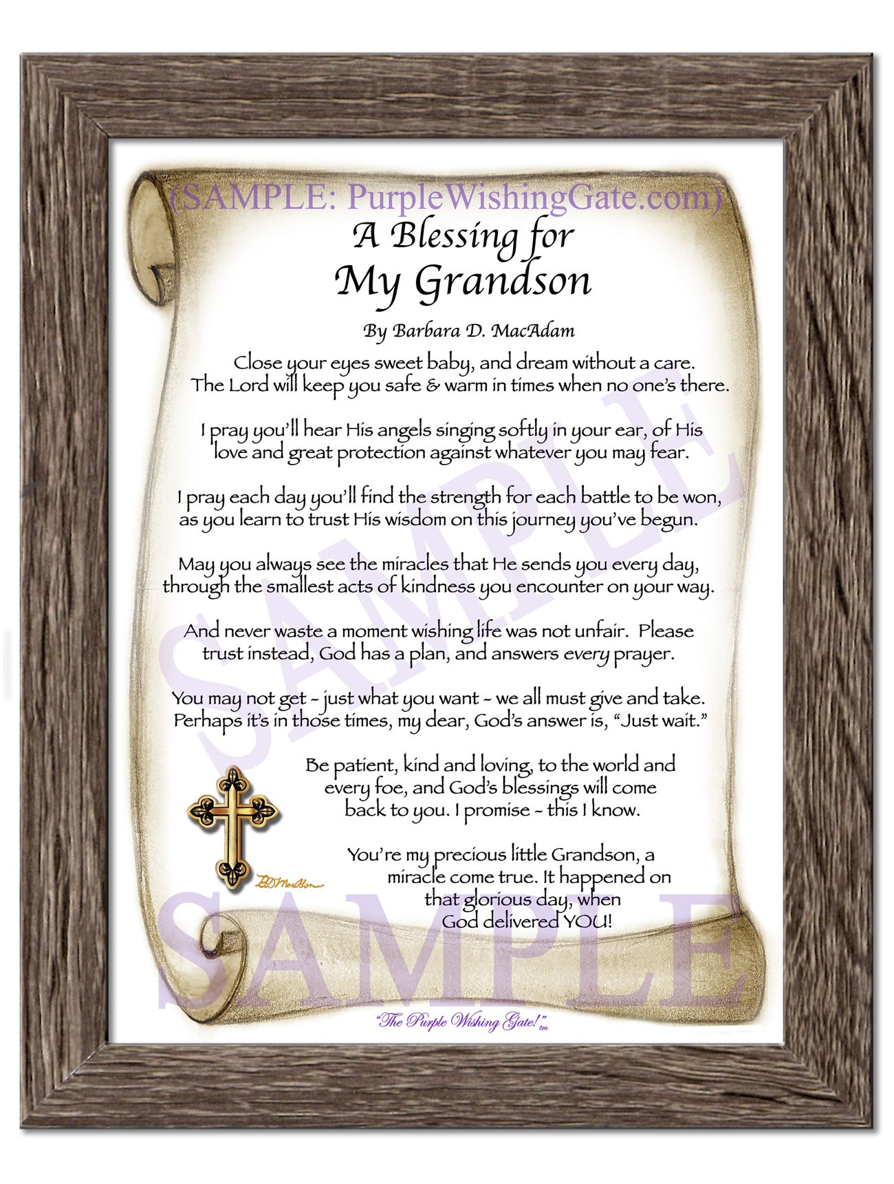 A Blessing for My Grandson (baby) - Baby Gift - PurpleWishingGate.com