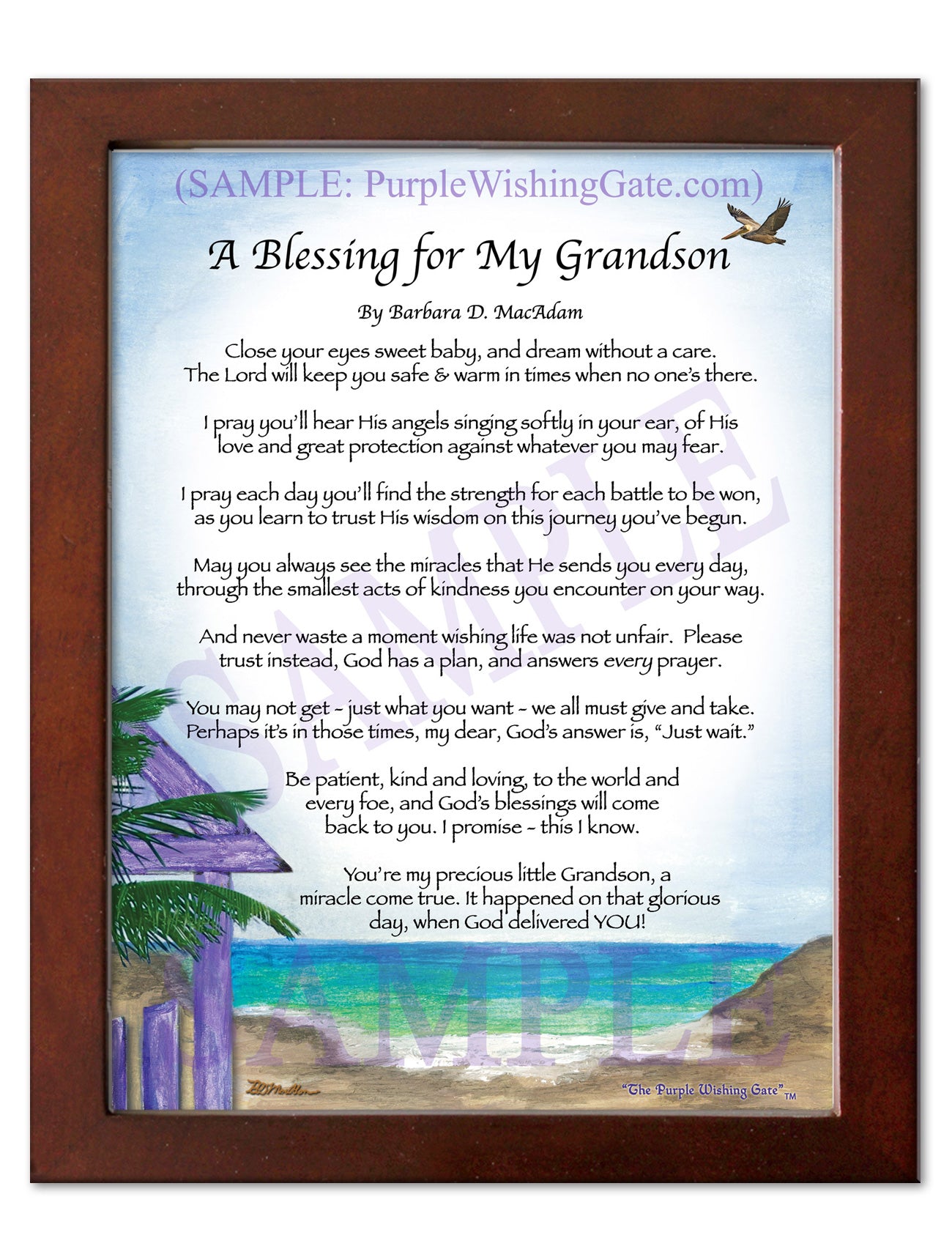 A Blessing for My Grandson (baby) - Baby Gift - PurpleWishingGate.com