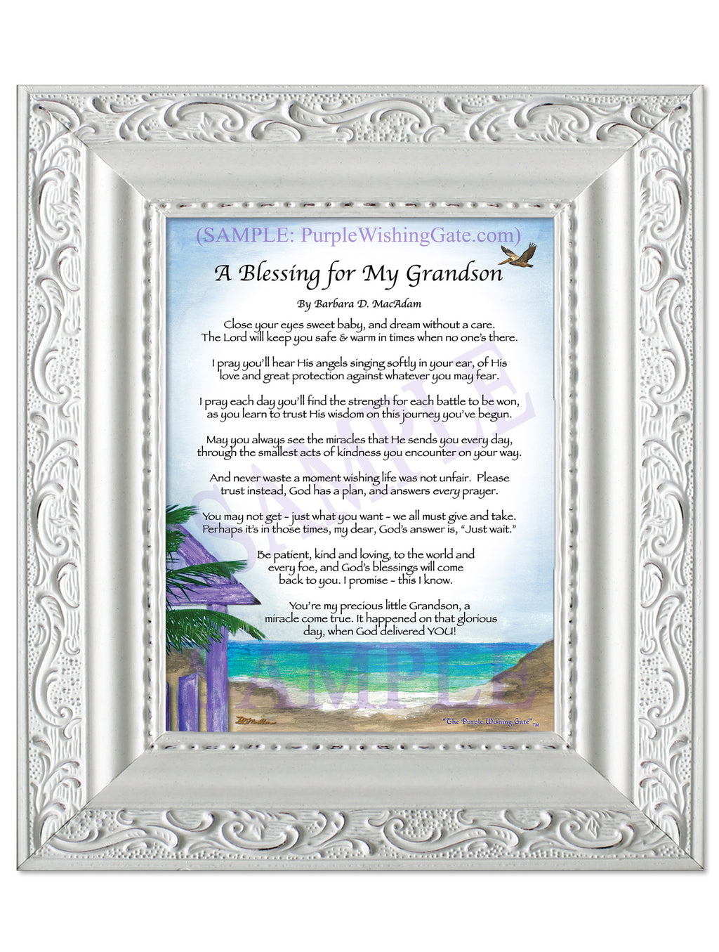 A Blessing for My Grandson (baby) - Baby Gift - PurpleWishingGate.com