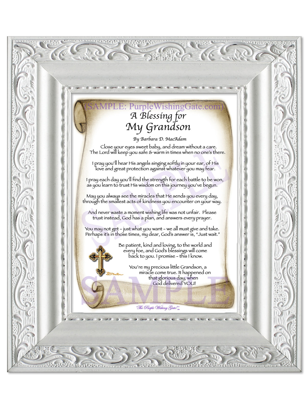 A Blessing for My Grandson (baby) - Baby Gift - PurpleWishingGate.com