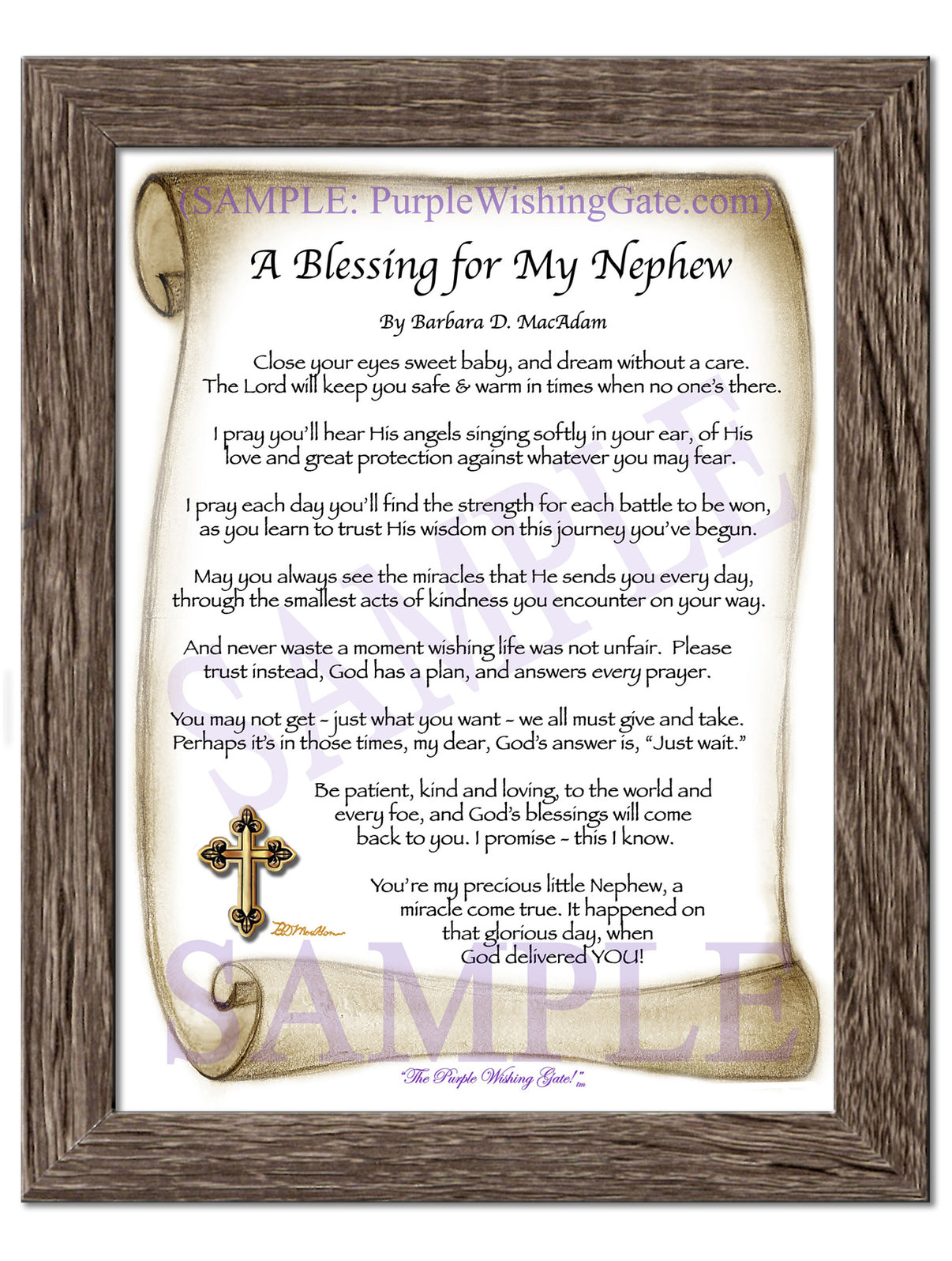A Blessing for My Nephew (baby) - Baby Gift - PurpleWishingGate.com