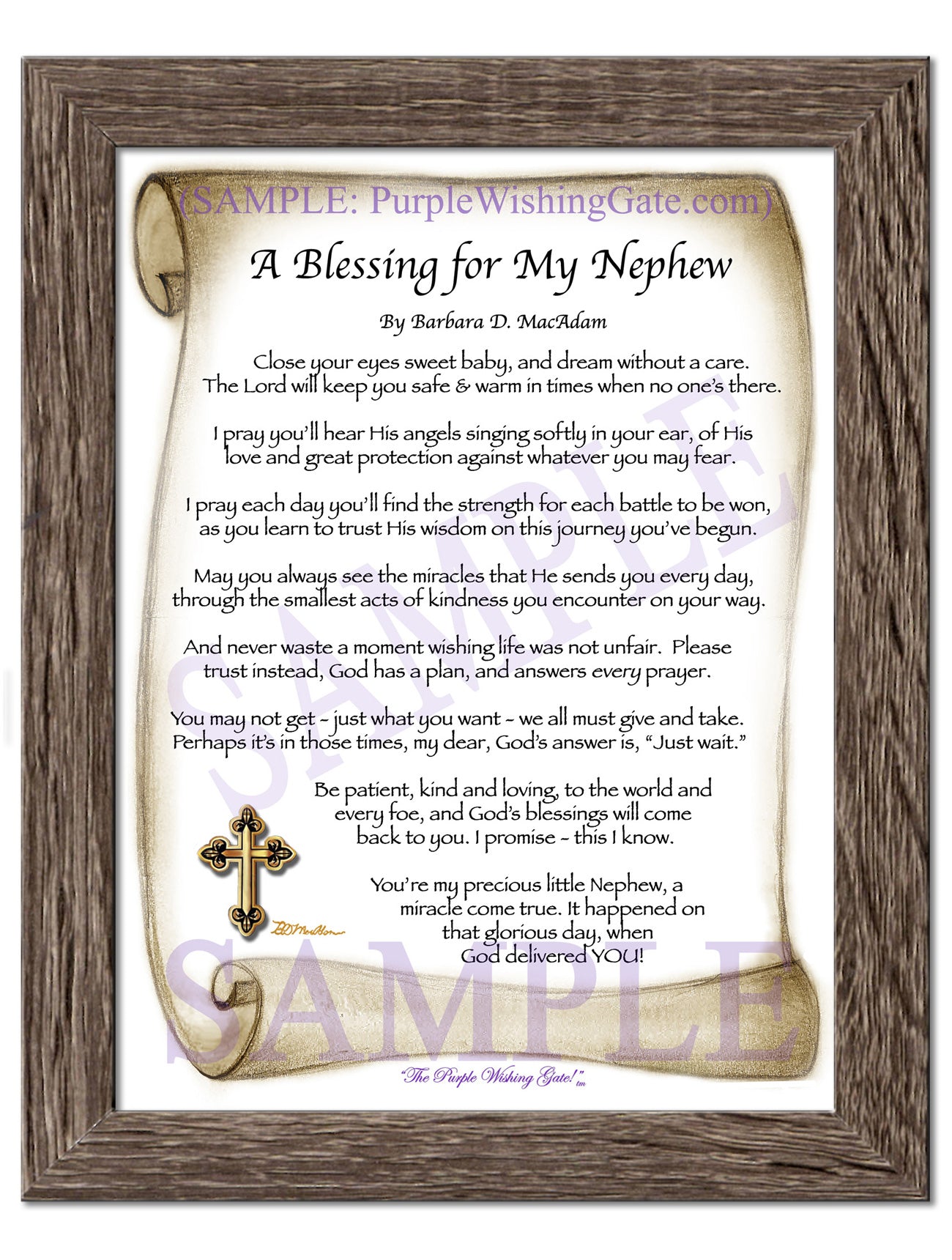 A Blessing for My Nephew (baby) - Baby Gift - PurpleWishingGate.com