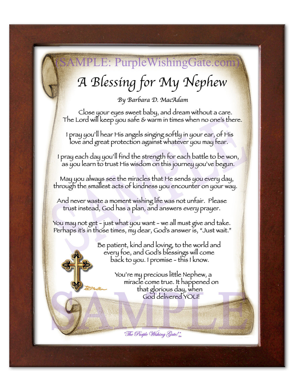 A Blessing for My Nephew (baby) - Baby Gift - PurpleWishingGate.com