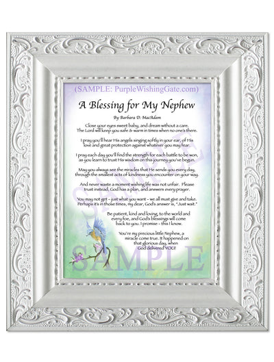 Nephew's Baby Blessing: Personalized, Framed Gift! | PurpleWishingGate