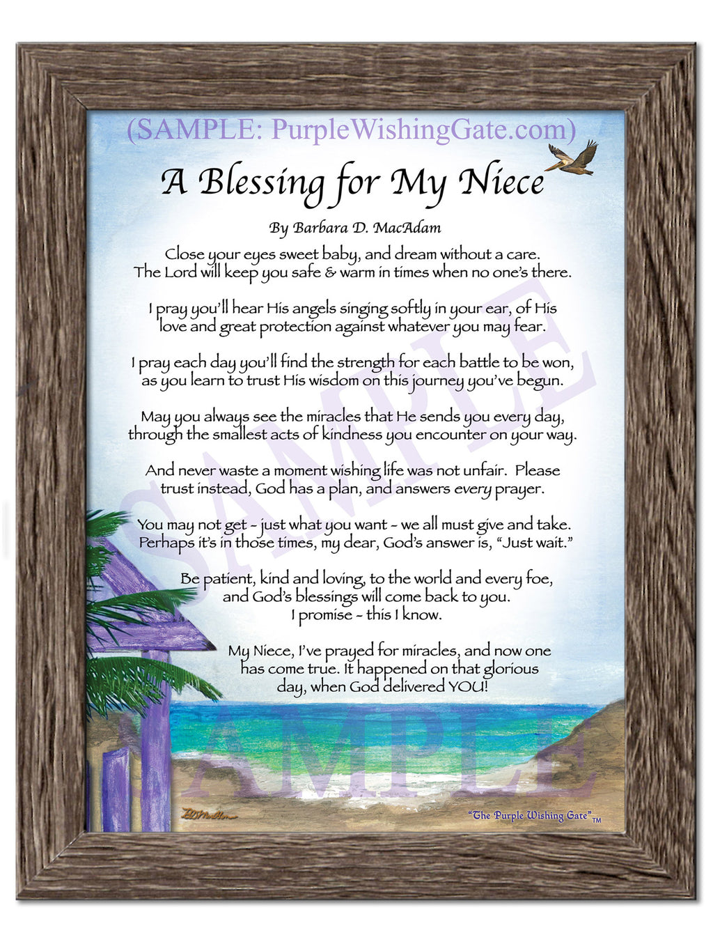 A Blessing for My Niece (baby): Paradise Cove / 5x7 / 5x7 Birchwood
