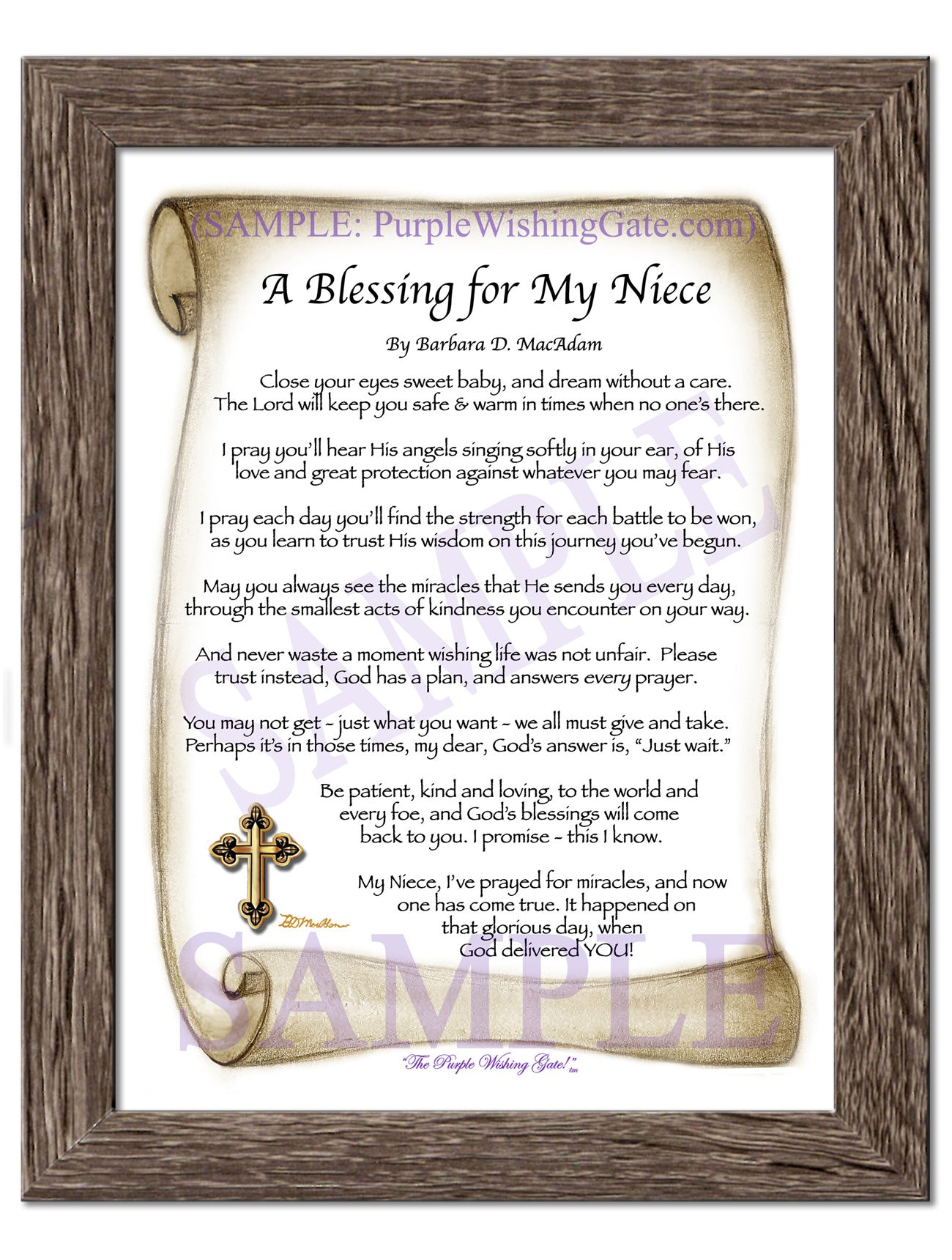 A Blessing for My Niece (baby) - Baby Gift - PurpleWishingGate.com