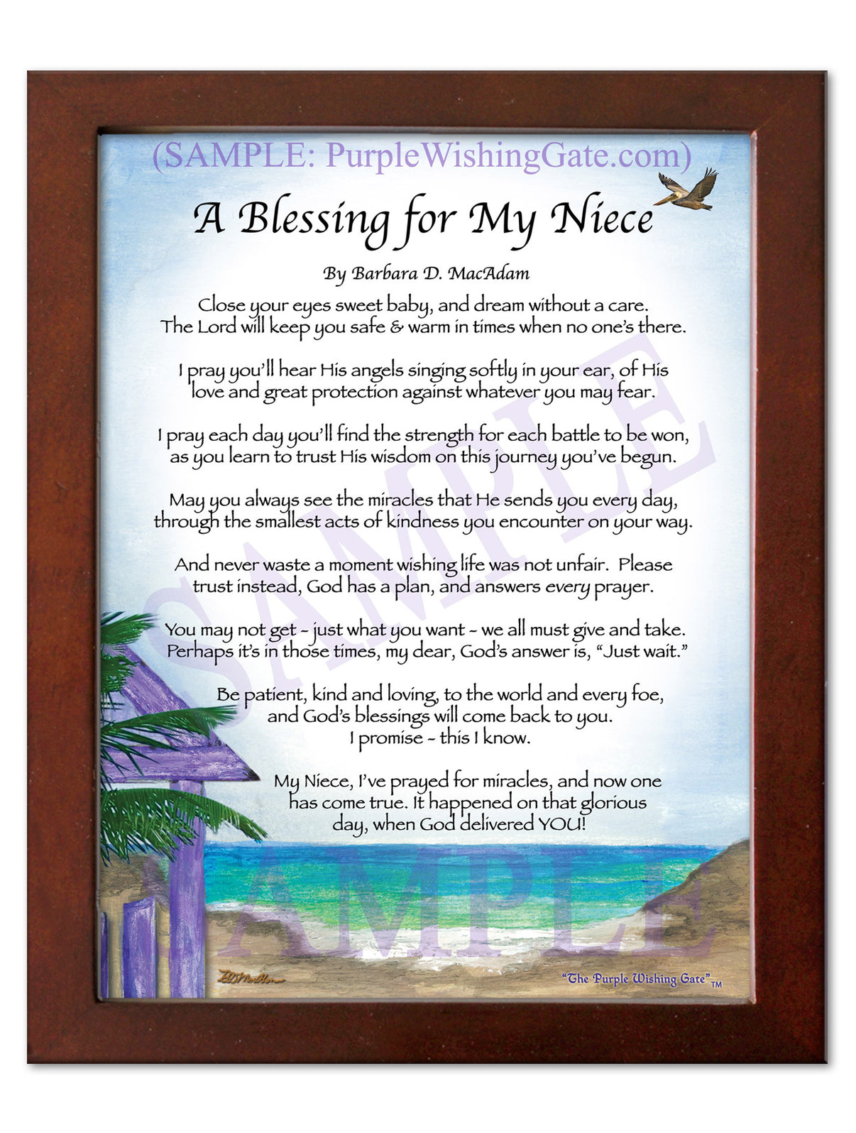 A Blessing for My Niece (baby) - Baby Gift - PurpleWishingGate.com