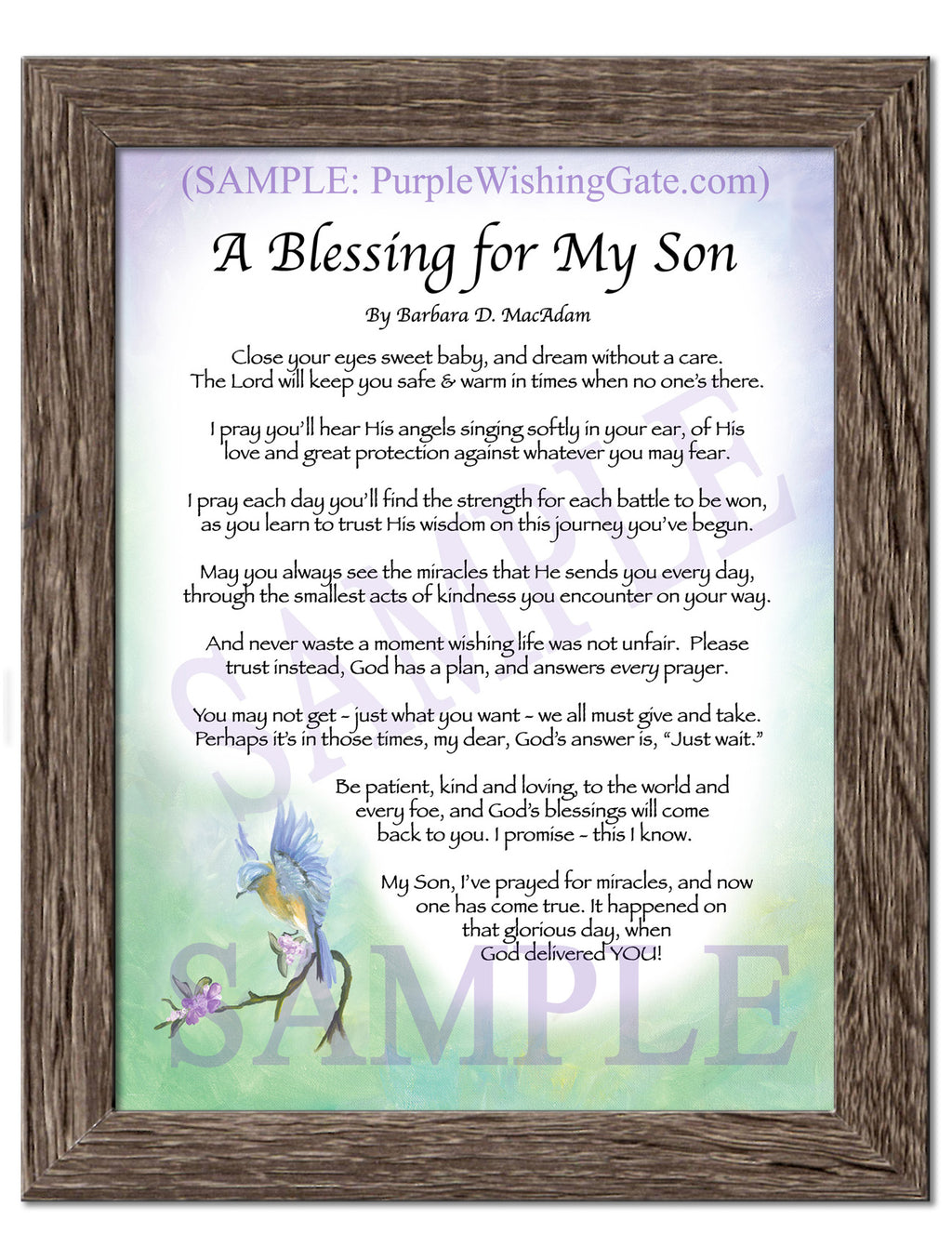 A Blessing for My Son (baby) - Baby Gift - PurpleWishingGate.com
