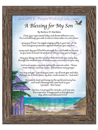 A Blessing for My Son (baby) - Baby Gift - PurpleWishingGate.com