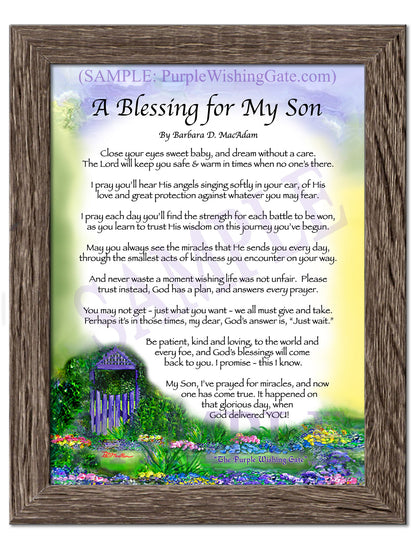 A Blessing for My Son (baby) - Baby Gift - PurpleWishingGate.com